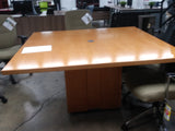 Pre-Owned 60" Square Conference Table and 72" Storage Credenza Set