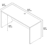Bush Business Furniture Outlet Components Credenza Desk 60"W x 24"D, Light Oak