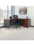 Bush Business Furniture Components 72"W L-Shaped Desk With Mobile File Cabinet And High-Back Multifunction Office Chair, Hansen Cherry/Graphite Gray