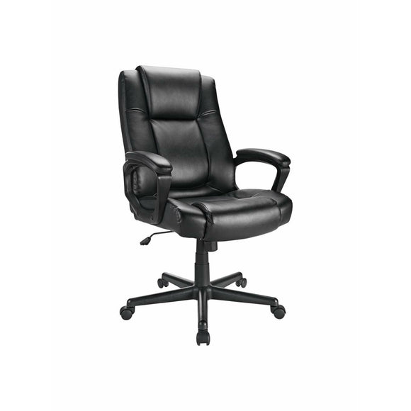 Realspace Hurston Bonded Leather High-Back Executive Chair, Black