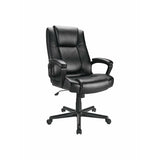 Realspace Hurston Bonded Leather High-Back Executive Chair, Black