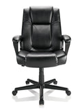Realspace Hurston Bonded Leather High-Back Executive Chair, Black