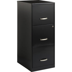 Lorell Outlet SOHO 18"D 3-Drawer Letter-Size Vertical File Cabinet, Black