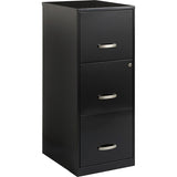 Lorell Outlet SOHO 18"D 3-Drawer Letter-Size Vertical File Cabinet, Black