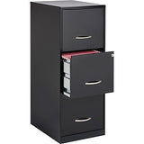 Lorell Outlet SOHO 18"D 3-Drawer Letter-Size Vertical File Cabinet, Black