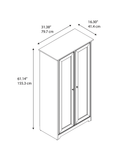 (Scratch and Dent) Bush Furniture Outlet Cabot Tall Storage Cabinet with Doors, Espresso Oak