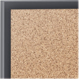 (Scratch & Dent) Quartet Outlet Classic Cork Bulletin Board, 24" H x 36" W, Brown Natural Cork Surface, Black Aluminum Frame