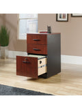 (Scratch & Dent) Sauder Outlet Via 19-1/2"D Vertical 3-Drawer Pedestal File Cabinet, Classic Cherry/Soft Black