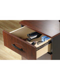(Scratch & Dent) Sauder Outlet Via 19-1/2"D Vertical 3-Drawer Pedestal File Cabinet, Classic Cherry/Soft Black