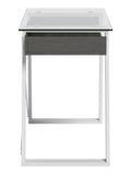 (Scratch & Dent) Elle Décor Outlet Lara 42"W Writing Desk, Cool Gray/Snow White