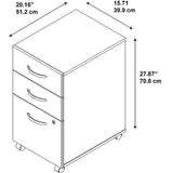 Bush Business Furniture Outlet Components 3 Drawer Mobile File Cabinet, Mocha Cherry