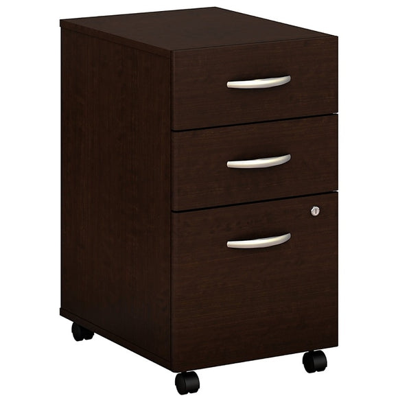 Bush Business Furniture Outlet Components 3 Drawer Mobile File Cabinet, Mocha Cherry