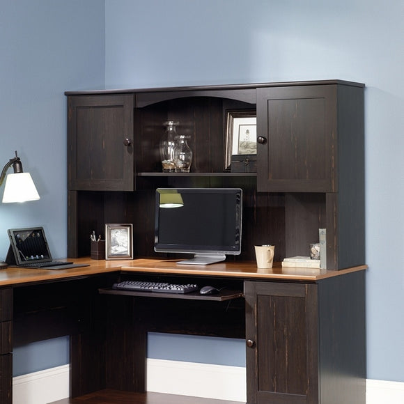 (Scratch and Dent) Sauder Outlet Harbor View Wood Hutch, Antiqued Paint