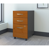 Bush Business Furniture Components 3 Drawer Mobile File Cabinet, Natural Cherry/Graphite Gray, Standard Delivery