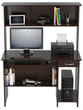 Inval Computer Workcenter With Hutch, Espresso-Wengue
