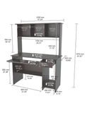 Inval Computer Workcenter With Hutch, Espresso-Wengue