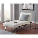 DHP Emily Bonded Leather Chaise Lounger, Vanilla
