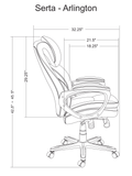 Serta Smart Layers Arlington AIR Bonded Leather High-Back Executive Chair, Black/Silver, Outlet