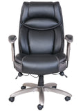 Serta Smart Layers Jennings Big And Tall Bonded Leather High-Back Executive Chair, Black/Slate