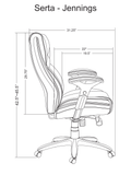 Serta Smart Layers Jennings Big And Tall Bonded Leather High-Back Executive Chair, Black/Slate