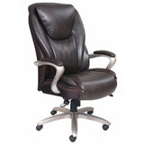 Serta Smart Layers Hensley Big And Tall Bonded Leather High-Back Chair, Roasted Chestnut/Satin Nickel,