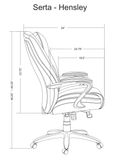 Serta Smart Layers Hensley Big And Tall Bonded Leather High-Back Chair, Roasted Chestnut/Satin Nickel,