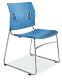 Lucid Stacked Seating Armless Stackable Side Chair with Chrome Frame