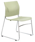 Lucid Stacked Seating Armless Stackable Side Chair with Chrome Frame