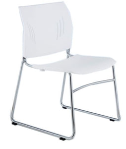 Lucid Stacked Seating Armless Stackable Side Chair with Chrome Frame