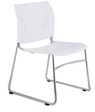 Lucid Stacked Seating Armless Stackable Side Chair with Chrome Frame