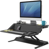(Scratch & Dent) Fellowes Outlet Lotus Sit-Stand Adjustable Workstation, Black