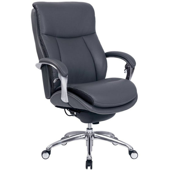 Serta iComfort i5000 Big And Tall Bonded Leather Executive High-Back Chair, Slate/Silver