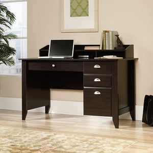 (Scratch & Dent) Sauder Shoal Creek Desk With Organizer Hutch, Jamocha Wood