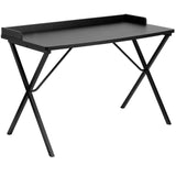 Ledge Contemporary Laminate Computer Desk, Black