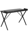 Ledge Contemporary Laminate Computer Desk, Black