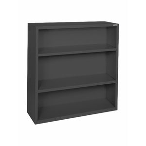 Lorell Fortress Series Steel Bookcase, 3-Shelf, Black