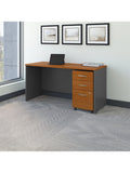 Bush Business Furniture Components 60W x 24D Office Desk with Mobile File Cabinet, Natural Cherry/Graphite Gray