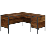 (Scratch & Dent) Sauder Outlet Nova Loft 59"W L-Shaped Desk, Grand Walnut