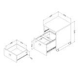 (Scratch & Dent) South Shore Interface 2-Drawer Mobile File Cabinet, Natural Maple