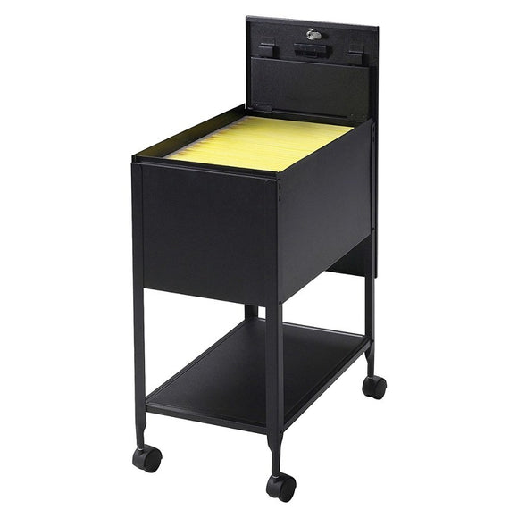 Lorell Outlet Steel Locking Letter-Size Mobile File Cart, Black