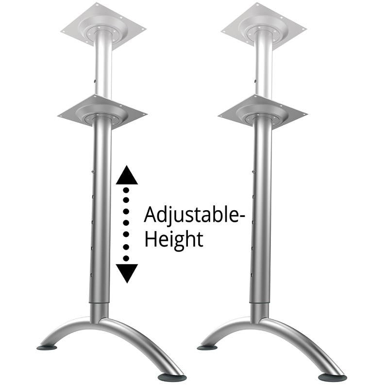 WorkPro Outlet Flex Collection Steel Arc Legs, Adjustable Height, Silv ...