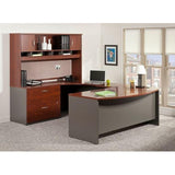 Bush Business Furniture Components Bow Front Desk, 72"W x 36"D, Hansen Cherry/Graphite Gray