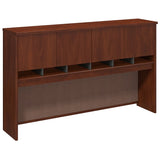 (Scratch & Dent) Bush Business Furniture Outlet Components 4 Door Hutch, 72"W, Hansen Cherry/Graphite Gray