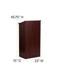 Flash Furniture Stand-Up Wood Lectern, 45-3/4"H x 23"W x 15"D, Mahogany