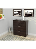 Inval 35 2/5"W Lateral 4-Drawer File Cabinet, Espresso Wengue