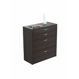 Inval 35 2/5"W Lateral 4-Drawer File Cabinet, Espresso Wengue