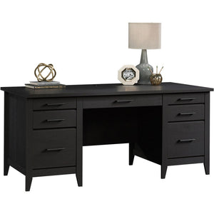 Sauder Outlet Summit Station 66"W Executive Desk, Raven Oak