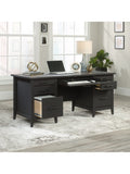 Sauder Outlet Summit Station 66"W Executive Desk, Raven Oak