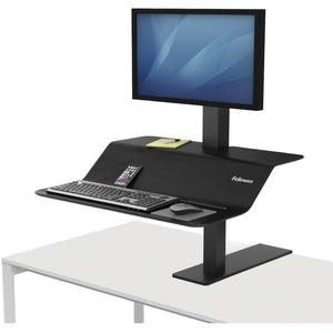 Fellowes Outlet Lotus VE Steel Sit-Stand Workstation, Single, Black