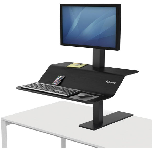 Fellowes Outlet Lotus VE Steel Sit-Stand Workstation, Single, Black